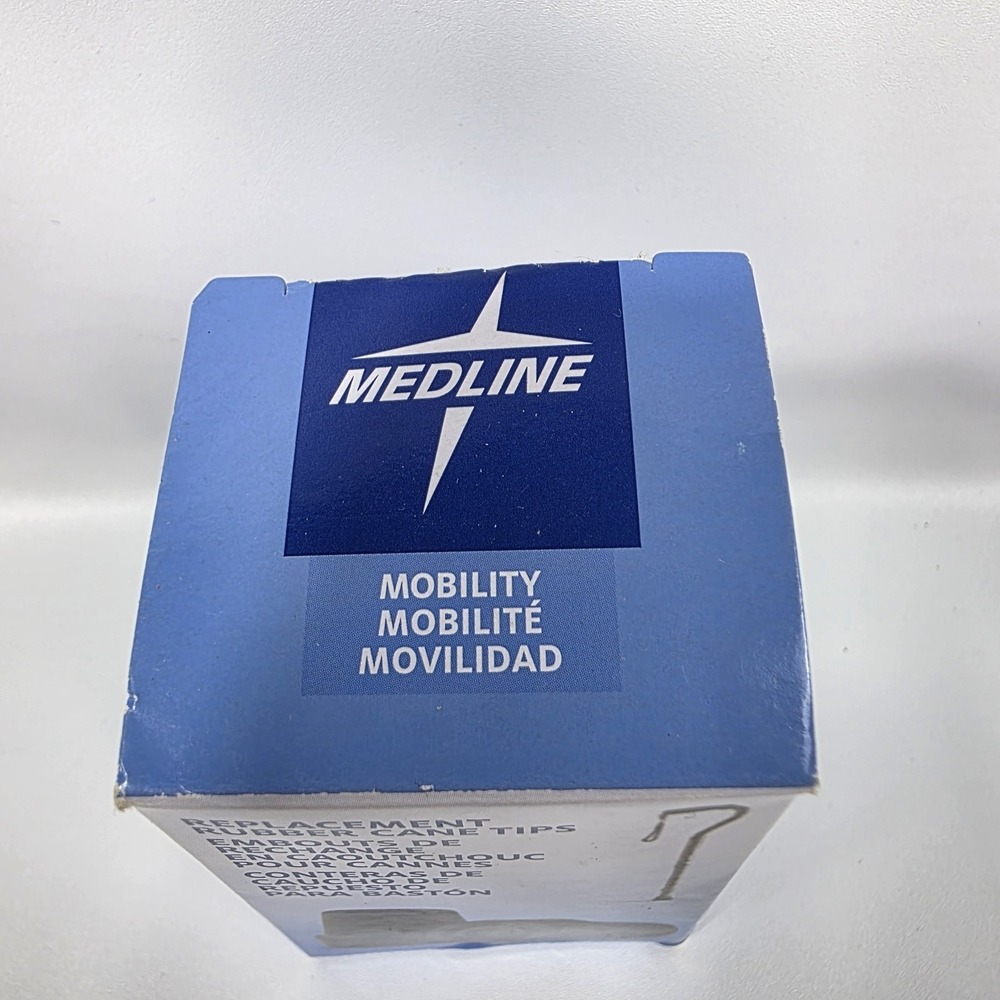 Medline Rubber Replacement Cane Tips Fits Most Canes With 3/4" Diameter - 2 Tips - Picture 2 of 3